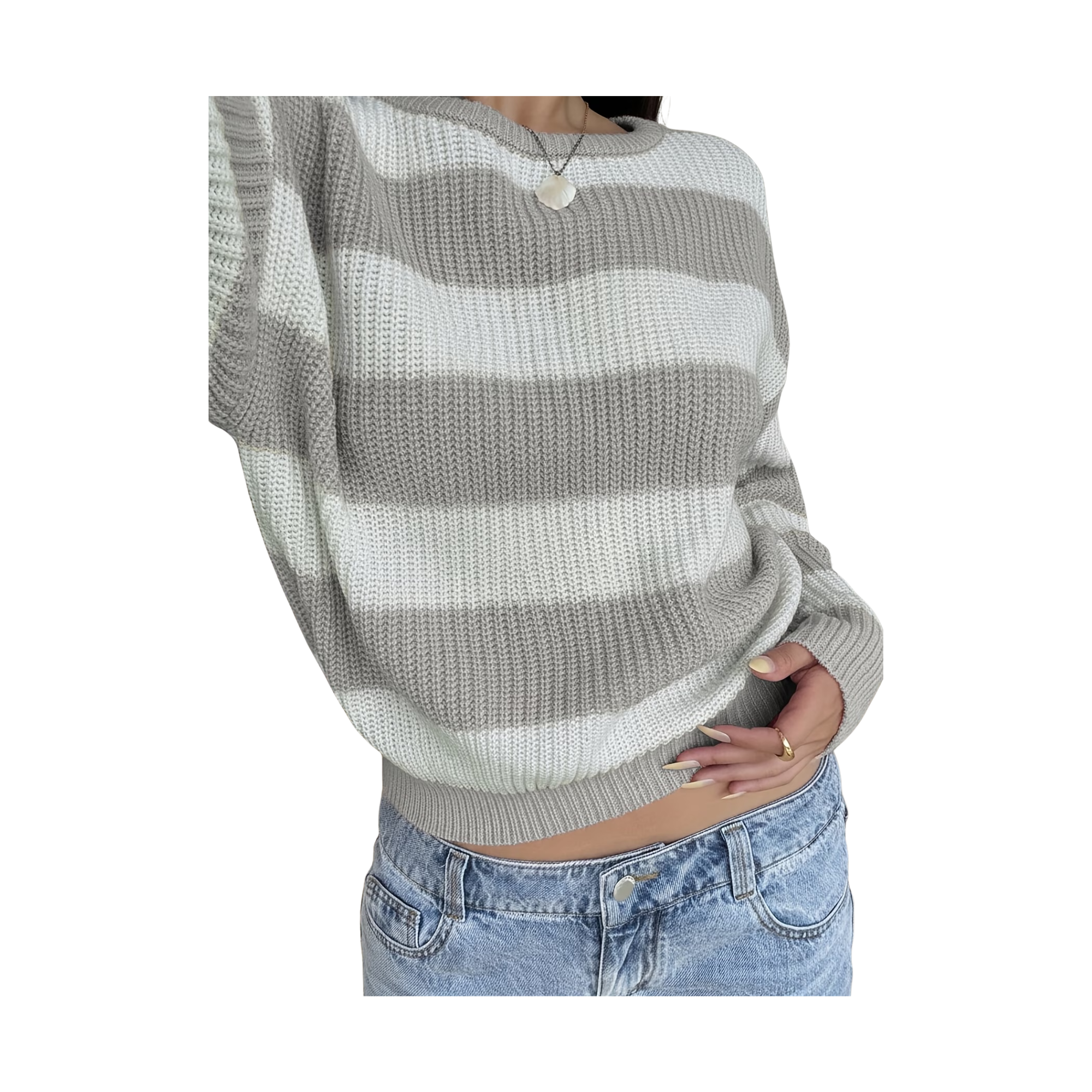 Striped Off-Shoulder Loose Top