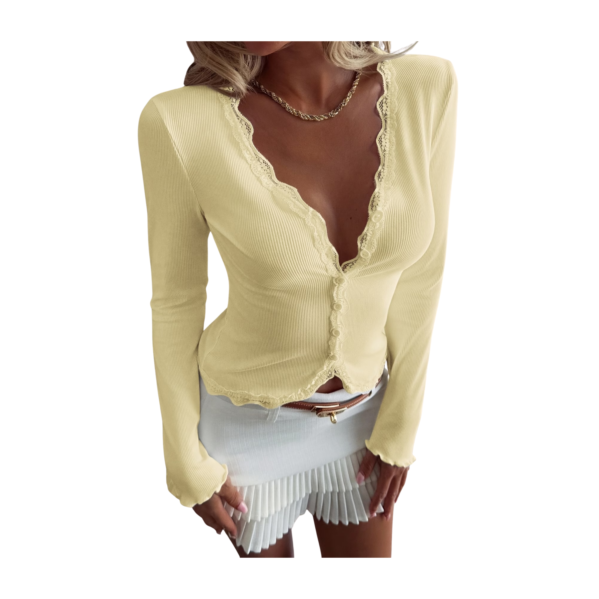 Slim Fit Cardigan Yellow