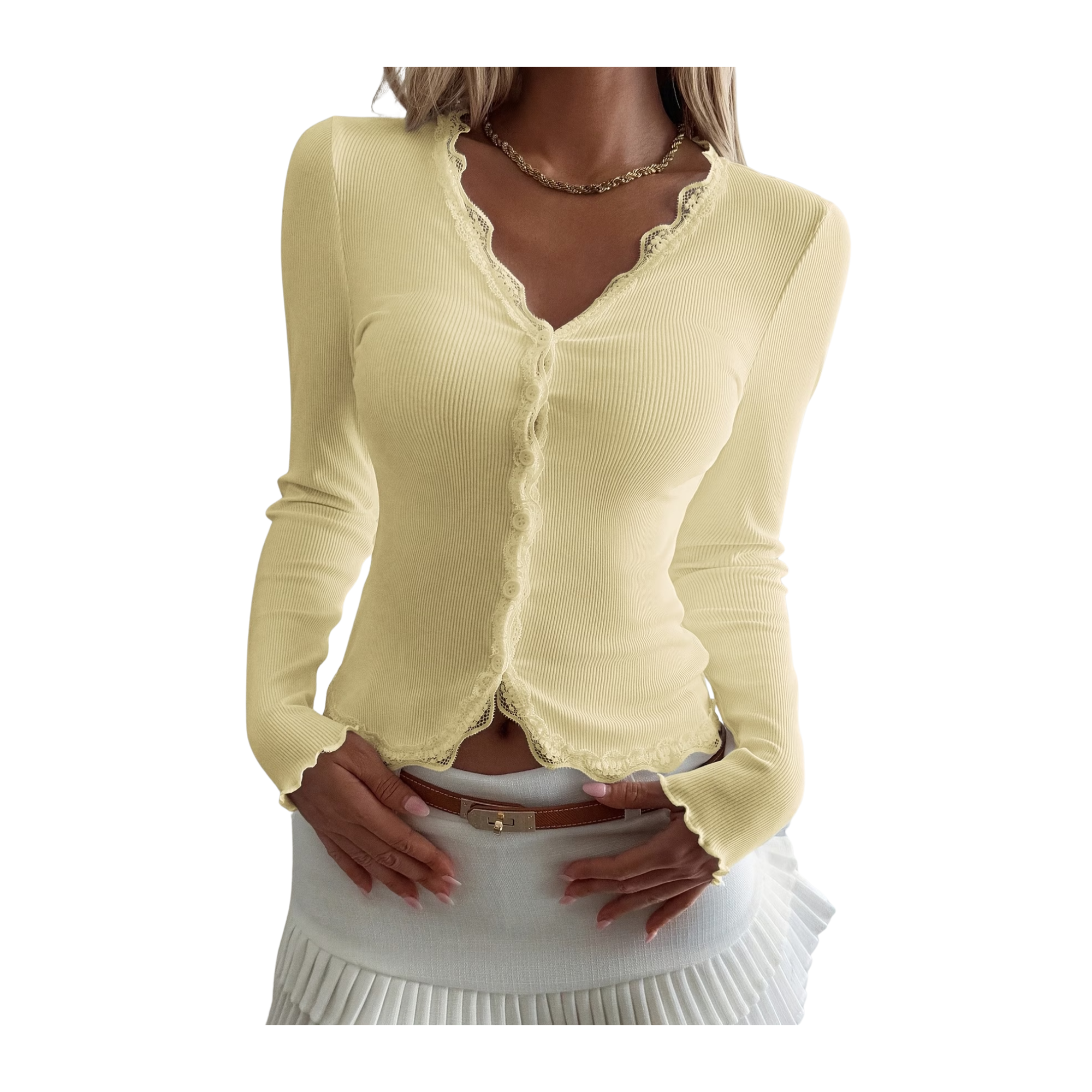 Slim Fit Cardigan Yellow