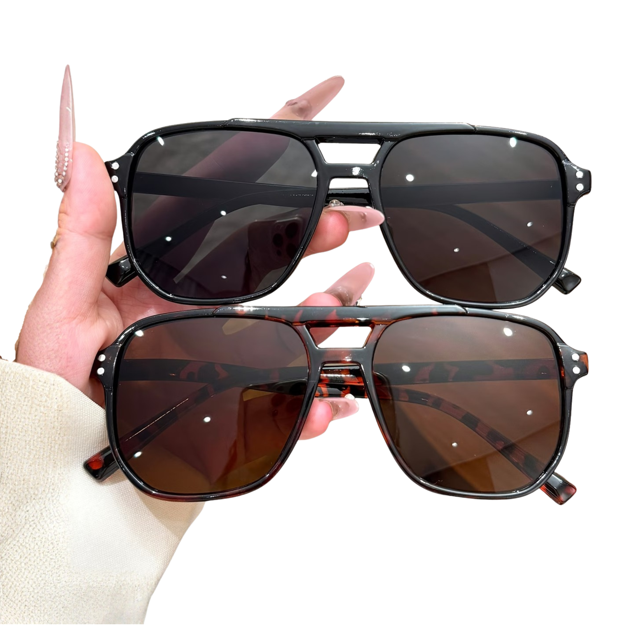 2-Piece Set Round Frame Glasses